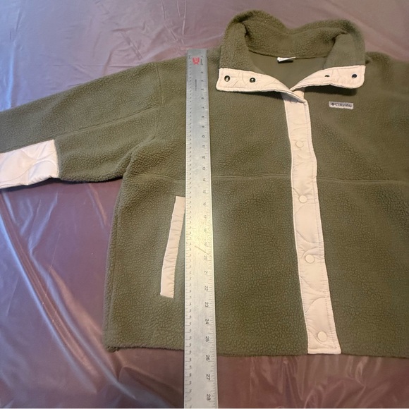 NWT Women's Columbia Cloud Point Snap Fleece Green/Cream Size 3X - Picture 9 of 10